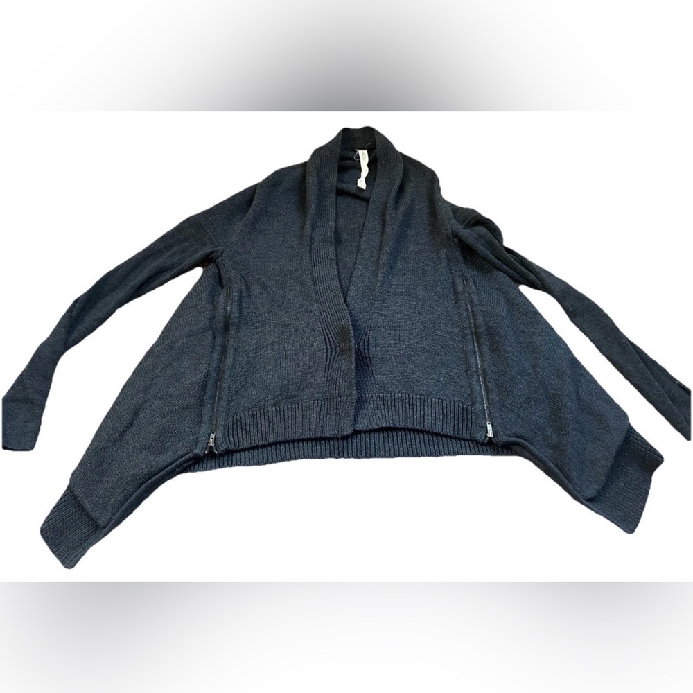 Lululemon Wrap It Up Sweater - Black - Soft Merino Wool - Size 6
